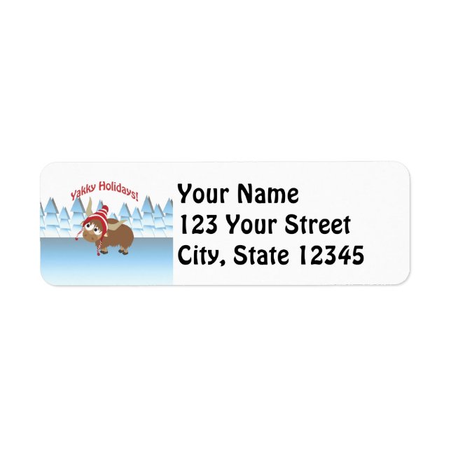Yakky Holidays! Winter Scene Return Address Label (Front)