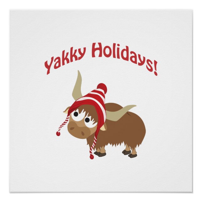 Yakky Holidays! Winter Yak Poster (Front)