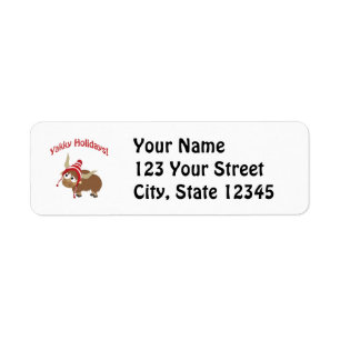 Yakky Holidays! Winter Yak Return Address Label