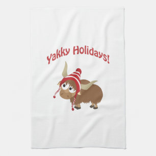 Yakky Holidays! Winter Yak Tea Towel