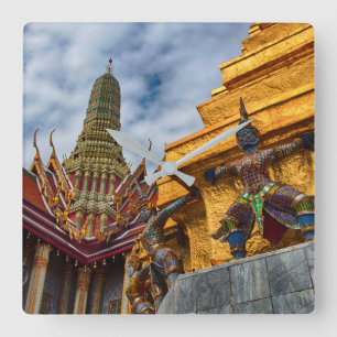 Yaksha at Wat Phra Kaeo Square Wall Clock