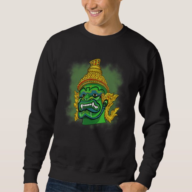 Yaksha Thai Guardian Giant Warrior Thailand Buddhi Sweatshirt (Front)