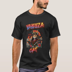Yakuza Cat Japanese Samurai Bootleg Style Cat Tatt T-Shirt