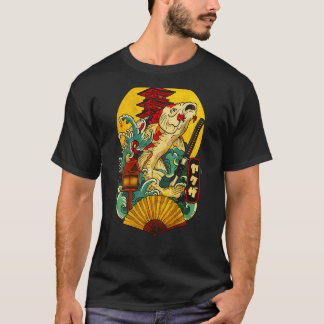 Yakuza Japanese Aesthetic Koi Carp Katana Tattoo ( T-Shirt