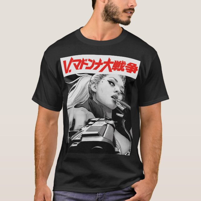 Yakuza Japanese Cyberpunk Girl Urban Style T-Shirt (Front)