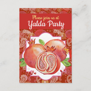 Yalda party Red Pomegranate Invitation