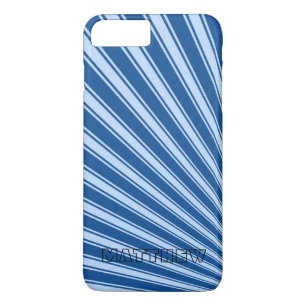 Yale Blue Colour Stripe Funky Pattern iPhone 8 Plus/7 Plus Case