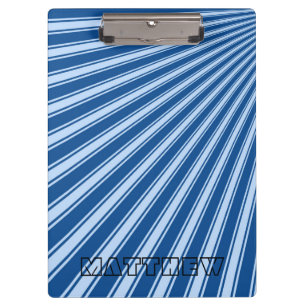 Yale Blue Colour Stripe Funky Pattern Clipboard