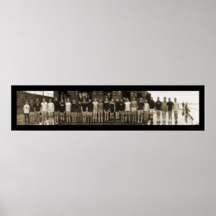 Yale Crew Team & Subs Huge Photo 1910 Poster