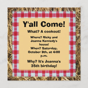 Y'all Come Informal Event Invitation