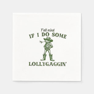 Y'all Mind If I Do Some Lollygang Retro Boho Frog Napkin