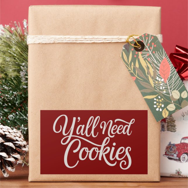 Y'all Need Cookies Funny Dealer Baking Bake Baker  Rectangular Sticker (Holiday)