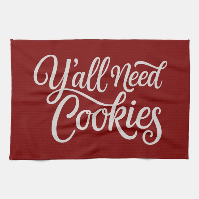 Y'all Need Cookies Funny Dealer Baking Bake Baker  Tea Towel (Horizontal)