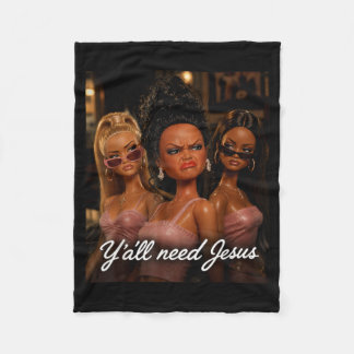 Yall Need Jesus Funny Christian Meme Sy Church Fleece Blanket