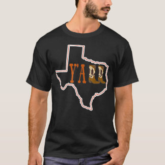 Y'all Texas State Map Outline Cowboy Boots Souther T-Shirt