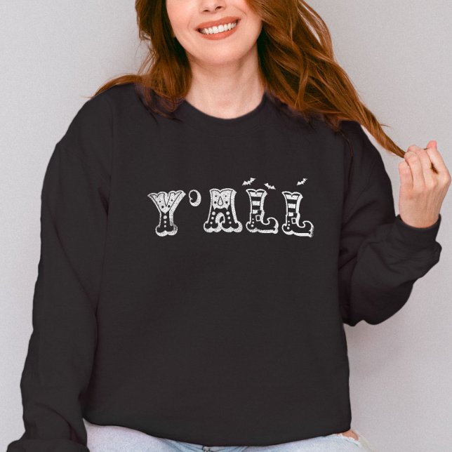 Y'all Western Halloween with Elf or Witch Shoes Sweatshirt (Creator Uploaded)