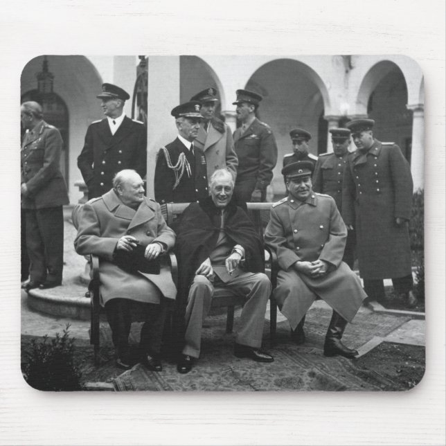 Yalta Conference Roosevelt Stalin Churchill 1945 Mouse Pad (Front)