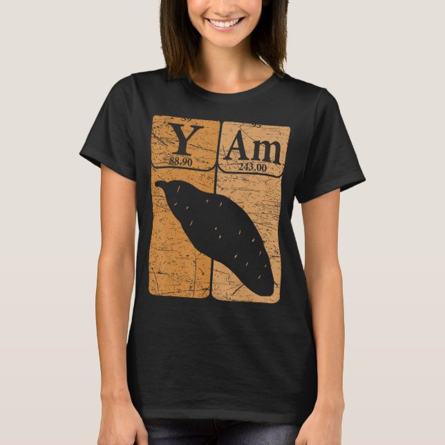 Yam Periodic Table Elements Sweet Potato Retro Far T-Shirt (Front)