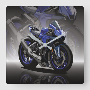 Yamaha R1 with special background Square Wall Clock