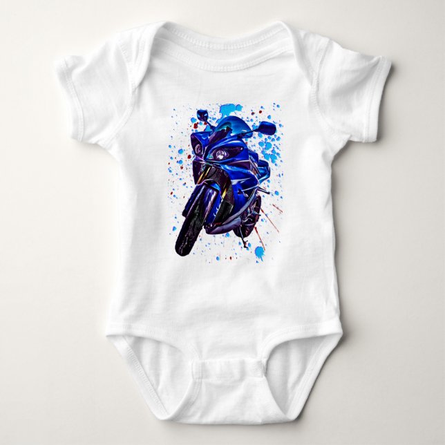 Yamaha YZF R1 Art Print Baby Bodysuit (Front)