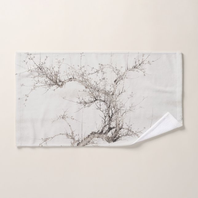 Yamamoto Baiitsu Winter Vintage Japanese Painting Bath Towel Set (Hand Towel)