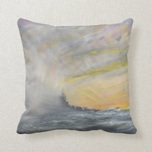 Yamato Emerges from Pacific Typhoon 1944 2010 Cushion