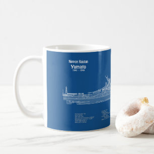 Yamato - Ship Blueprint Plans ABD Coffee Mug