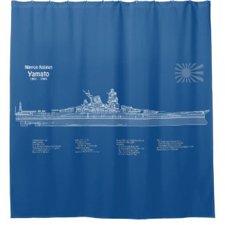 Yamato - Ship Blueprint Plans ABD Shower Curtain