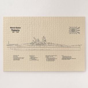 Yamato - Ship Blueprint Plans SD Jigsaw Puzzle
