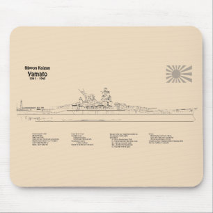 Yamato - Ship Blueprint Plans SD Mouse Pad