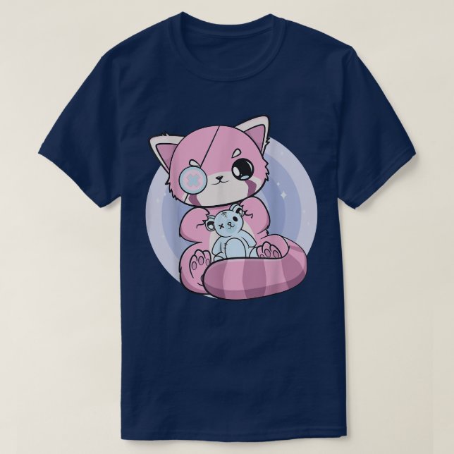 Yami Kawaii Red Panda Bear Fairy Kei Harajuku Nugo T-Shirt (Design Front)