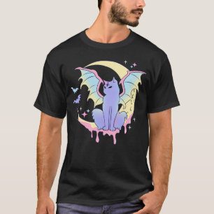 Yami Moon Phases Pastel Goth Cat Kitty Pagan Witch T-Shirt