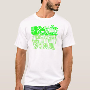 Yamin Soul basic white t-shirt green letter