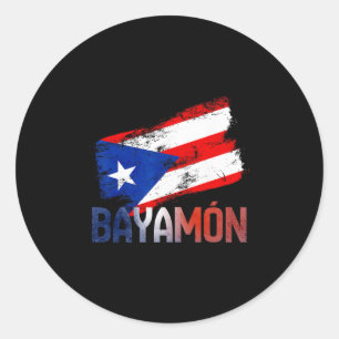 Yamón City Puerto Rico Flag Vintage Roots Boricua Classic Round Sticker