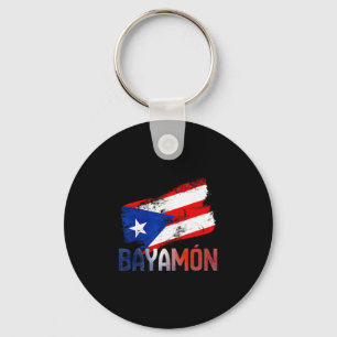Yamón City Puerto Rico Flag Vintage Roots Boricua Key Ring