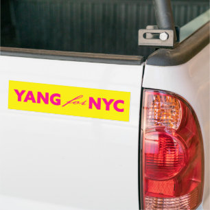 Yang for NYC New York City Mayor Election Yellow Bumper Sticker