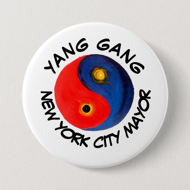 Yang Gang NYC Mayor 7.5 Cm Round Badge (Front)