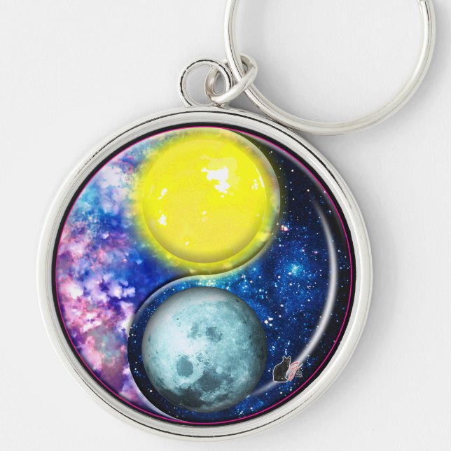 Yang-Yin / Sun-Moon Key Ring (Front)