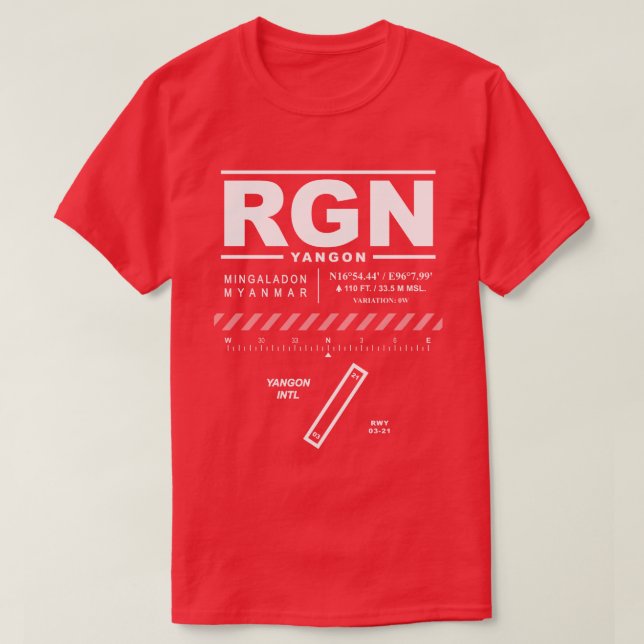 Yangon International Airport RGN T-Shirt (Design Front)