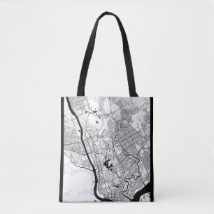 Yangon Myanmar Map Tote Bag