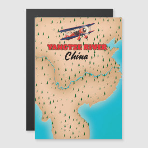 Yangtze river China map poster