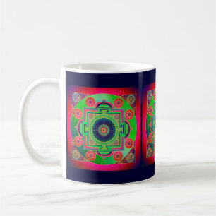 YANTRA - the great wheel - green pink Coffee Mug