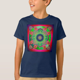 YANTRA - the great wheel - green pink T-Shirt