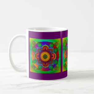 YANTRA - the great wheel - green violet Coffee Mug