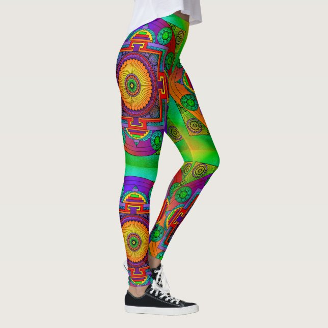 yantra the great wheel green violet leggings (Right)