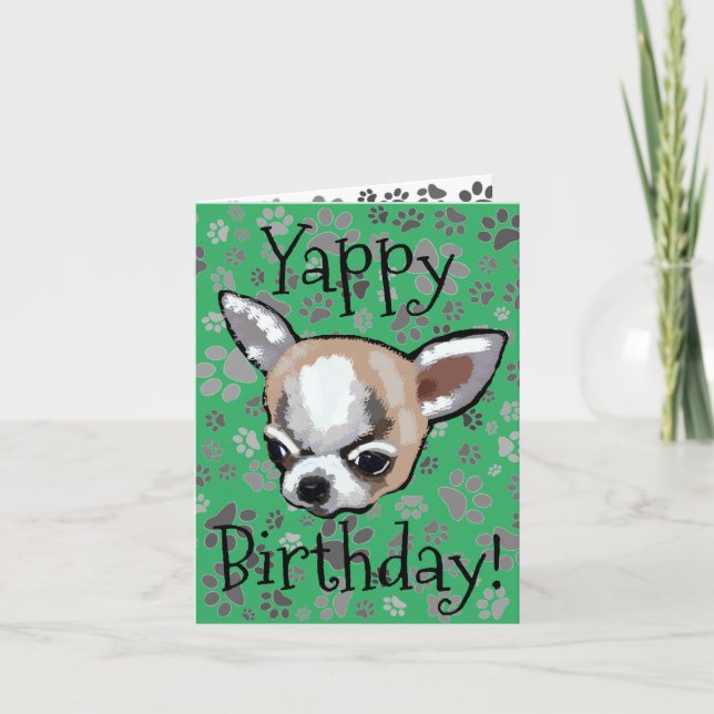 Yappy Birthday Chihuahua Card (Front)