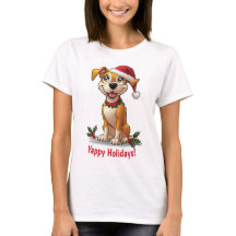 Yappy Christmas Dog Santa Hat T-Shirt