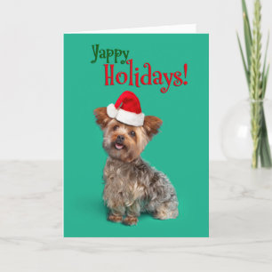 Yappy (Happy) Holidays Funny Yorkshire Terrier Holiday Card