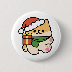 Yappy Howlidays - Cute Christmas Dog Cartoon 6 Cm Round Badge