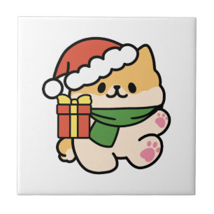 Yappy Howlidays - Cute Christmas Dog Cartoon Ceramic Tile